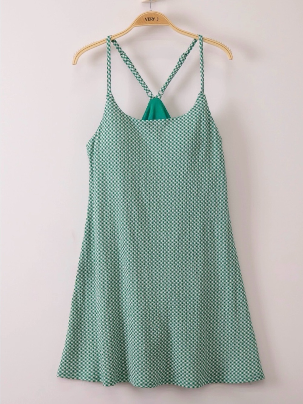 NWT | Very J | Black Textured Checkered Knit Activewear Tennis Dress | Size L